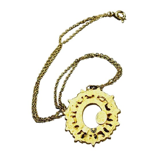 Vintage Signed Pauline Rader Porcelain Fragonard Pendant Necklace (A1370) - Picture 3 of 4